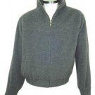 Grey men Jacket with ziper, knitted with thick Alpaca wool