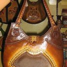 Handmade pure ethnical leather bag from Peru