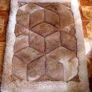 Alpaca fur rug, carpet, rhombus design,39.3 x 23.4 Inch