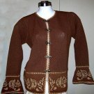 Embroidered Blazer,jacket knitted of alpaca wool