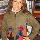 Ethnic peruvian Cardigan, made of Babyalpaca wool