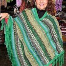 Green Poncho Cape, natural Alpacawool,Outerwear