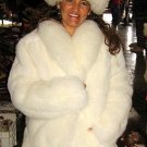 White Babyalpaka fur jacket with a fitting Hat,outerwear
