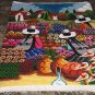 Peruvian motive wall rug flowers in the Andean