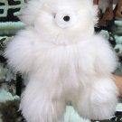 Fur Teddy Bear,white Babyalpaca fur, soft toy,figure