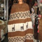 Natural alpacawool,brown ethnic peruvian Poncho