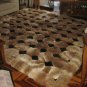 Octagon design alpaca fur rug, browns & black, 80 x 60 cm