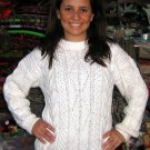 White cable pattern Sweater,made of pure Alpacawool