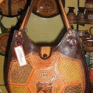 Handmade pure leather handbag from Peru
