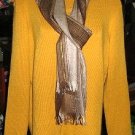 Yellow Cardigan with a sweater and scarf,made of Alpacawool