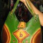 Handmade pure leather handbag from Peru