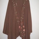 Brown embroidered Cape, made of Alpaca wool