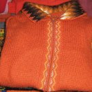 Orange cardigan, jacket made of Alpacawool