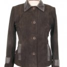Dark brown Lamb suede Leather Jacket