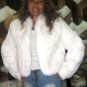 White chinchilla rex rabbit fur jacket, outerwear