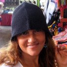 Fancy black hat, cap made of Alpacawool