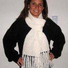 White wool scarf, shawl made of Alpacawool