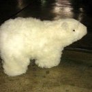 Fur polar bear figure, handmade of alpaca fur, soft toy