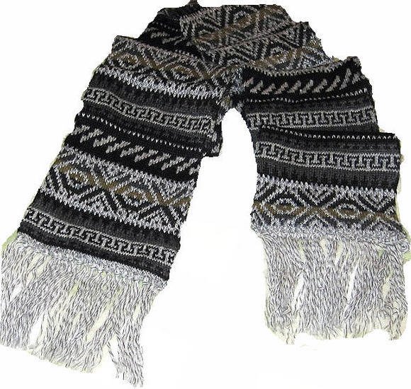 Ethnic peruvian scarf made of alpacawool, 62.9 x 9.8