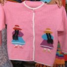 Pink embroidered ethnic knitted Cardigan,Alpacawool
