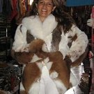 Brown white fur jacket of Babyalpaca pelt,outerwear