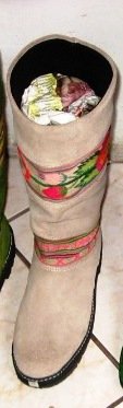 Handmade beige boots, Nappa leather shoes