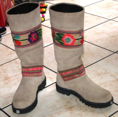 Handmade gray boots, Nappa leather shoes