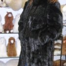 Black chinchilla fur long coat, unique outerwear