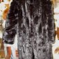 Black chinchilla fur long coat, unique outerwear
