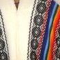 Typical peruvian white Poncho, folkloric designs