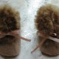 Soft brown Baby Alpaca Fur Slippers, 0 - 12 month