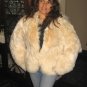 Beige hooded pelt jacket made of soft Surialpaca pelt