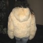 Beige hooded pelt jacket made of soft Surialpaca pelt