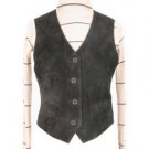 Dark grey sleeveless vest, lamb nappa leather