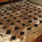 Octagon design alpaca fur rug, browns & black, 300 x 280 cm