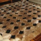 Octagon design alpaca fur rug, browns & black, 300 x 200 cm