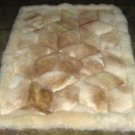 White and beige alpaca fur rug from Peru, 220 x 200 cm