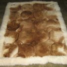 Brown and white Alpaca fur rug, 190 x 140 cm