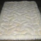 White alpaca fur rug with V-design, from Peru, 300 x 200 cm