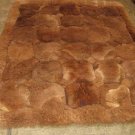 Brown Alpaca fur rug, Octagon, 220 x 200 cm