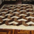 Peruvian Alpaca fur rug with a 3D-Design, 300 x 280 cm