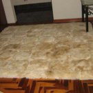 Alpaca fur carpet from Peru with a cube design, 220 x 200 cm