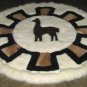 Round alpaca fur carpet, original from Peru, 140 cm