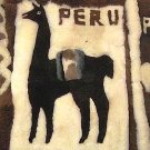 Dark brown alpaca motive carpet from Peru, 150 x 110 cm