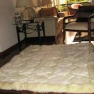 Natural white alpaca fur carpet with Octagon designs, 300 x 280 cm