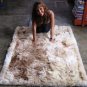 Suri alpaca fur carpet, long-haired fur, 200 x 220 cm