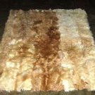 Soft Babyalpaca fur carpet, natural beiges with brown spots, 300 x 280 cm
