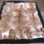 Soft baby alpaca fur carpet with a black boarder, 150 x 110 cm