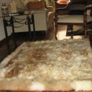 Soft light brown babyalpaca fur rug, 300 x 200 cm