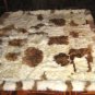 Peruvian baby alpaca fur carpet, natural braun white spots, 200 x 180 cm